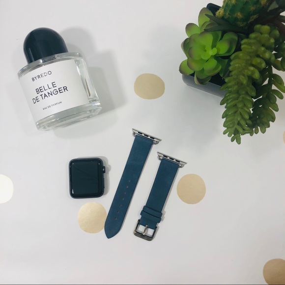 {HALLIE} Apple Watch Band / Leather denim blue - Picture 4 of 8